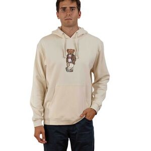 Crew Dog Brown Original Embroidered Hoodie Sweatshirt Unisex NWT Size M